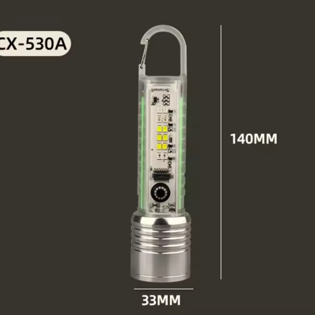 مصباح جيب متعدد الخدمات Mini Rechargeable Flashlight Fluorescence Torch Type-C